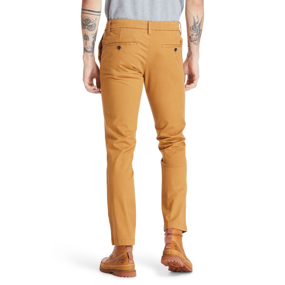 Timberland Παντελονια Ανδρικα Καφε - Sargent Lake Slim Stretch Chino - Greece 2453967-IC